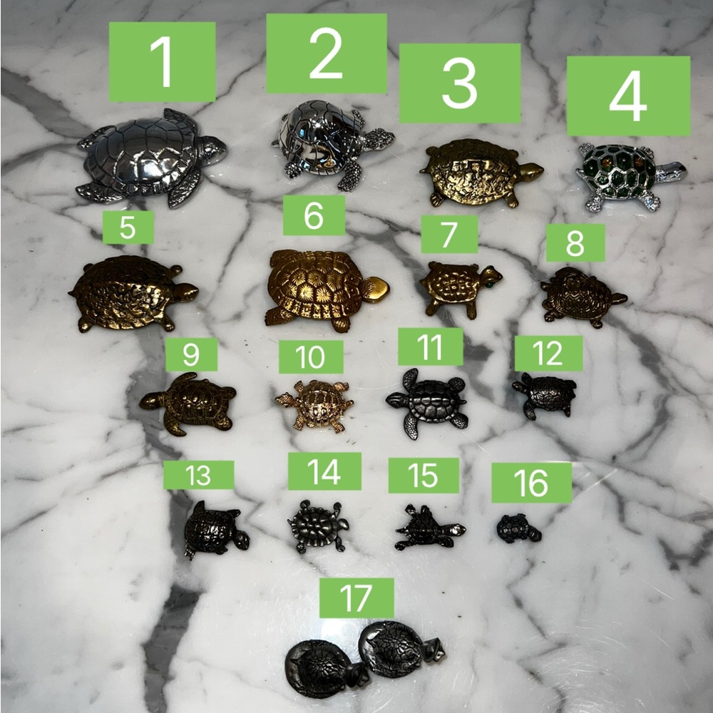 Buyer’s Choice Lot #8 Vintage Metal Turtle Figurines Decor Accent Pieces